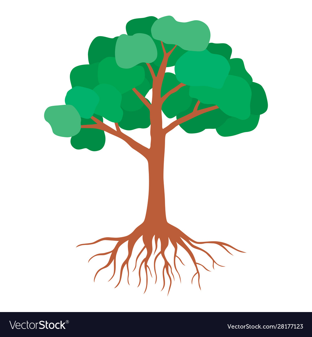 Tree with green leaves Royalty Free Vector Image