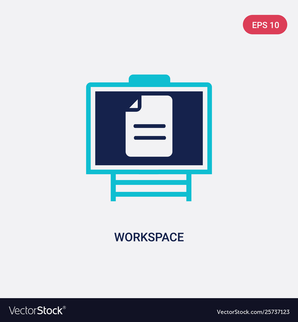 Two color workspace icon from e-learning concept