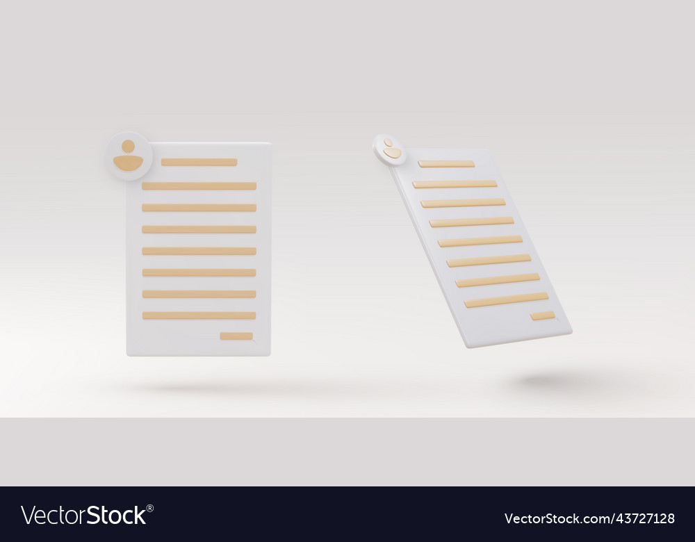 3d render documents personal data vector image 3d render documents personal data