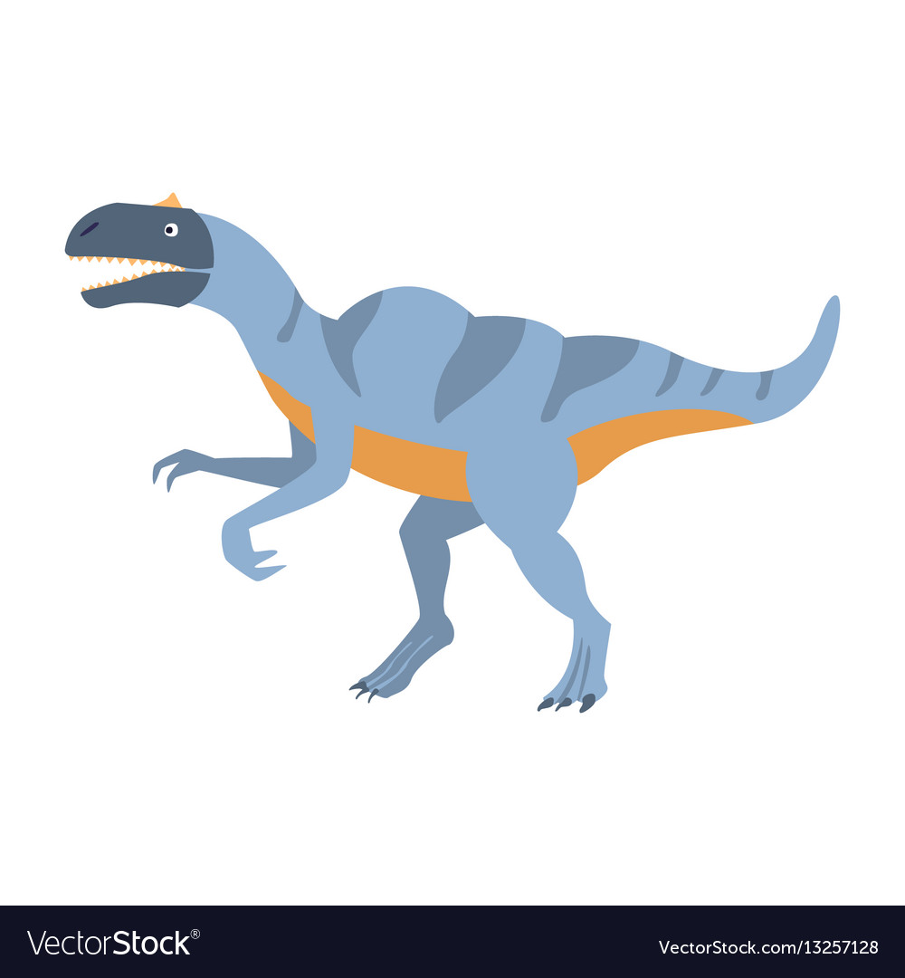 Blue velociraptor dinosaur of jurassic period Vector Image