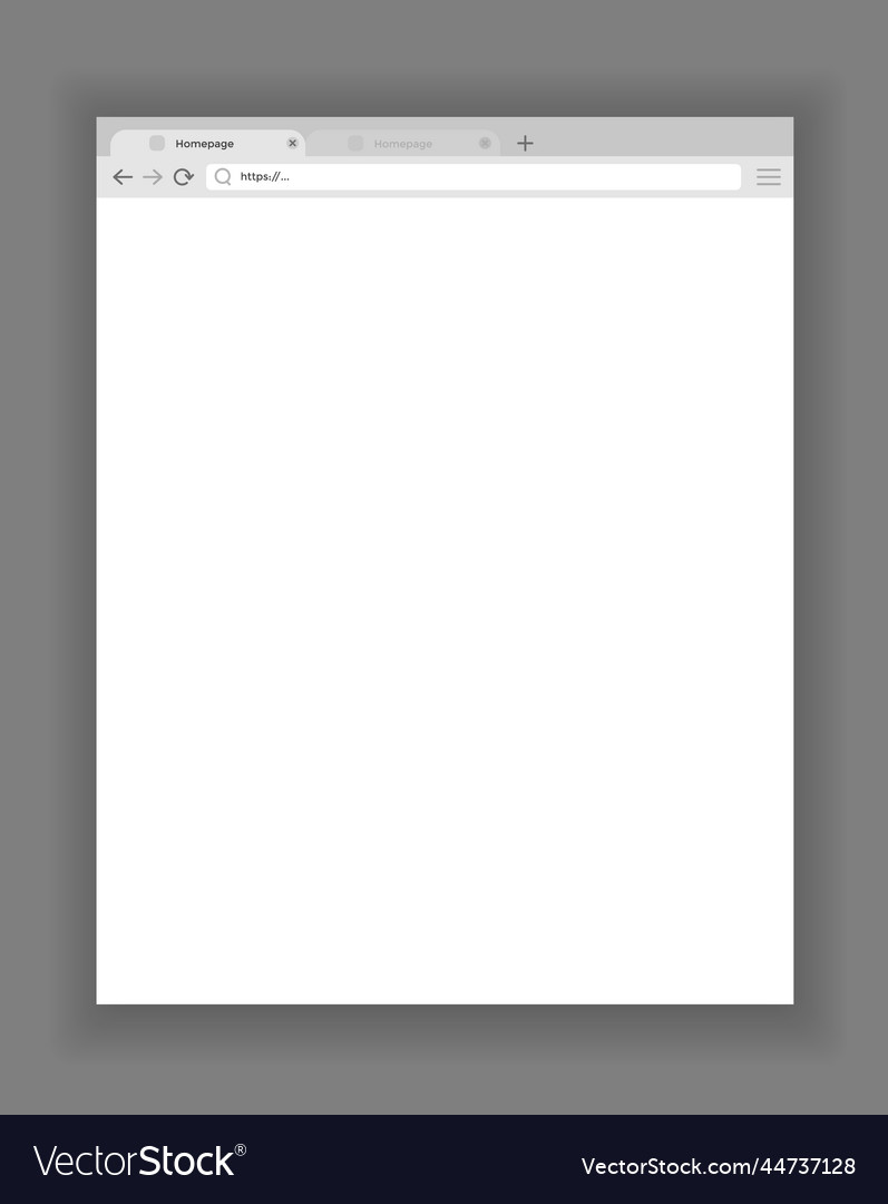 Browser mockup web window screen internet empty vector image Browser mockup web window screen internet empty