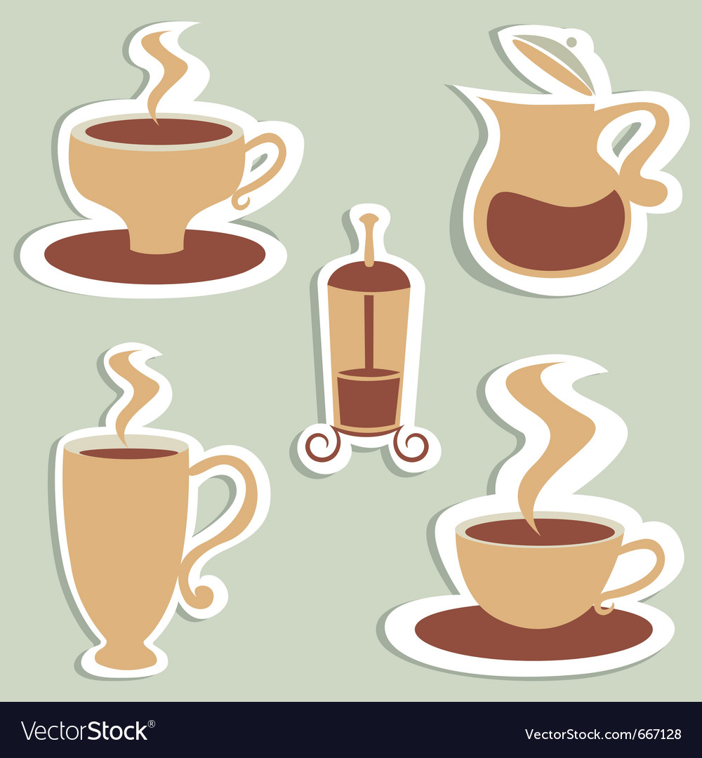 Coffee and tea designs Royalty Free Vector Image