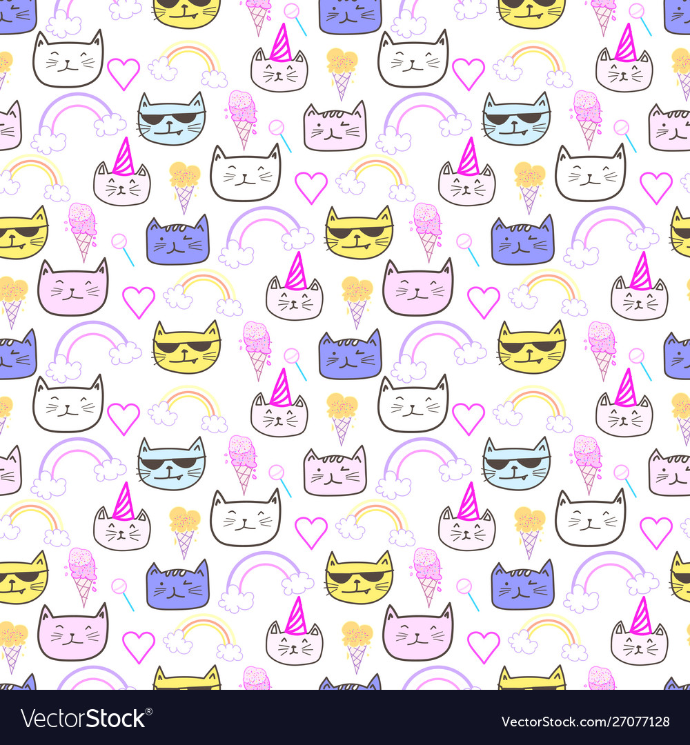 Cute Cat Pattern Background