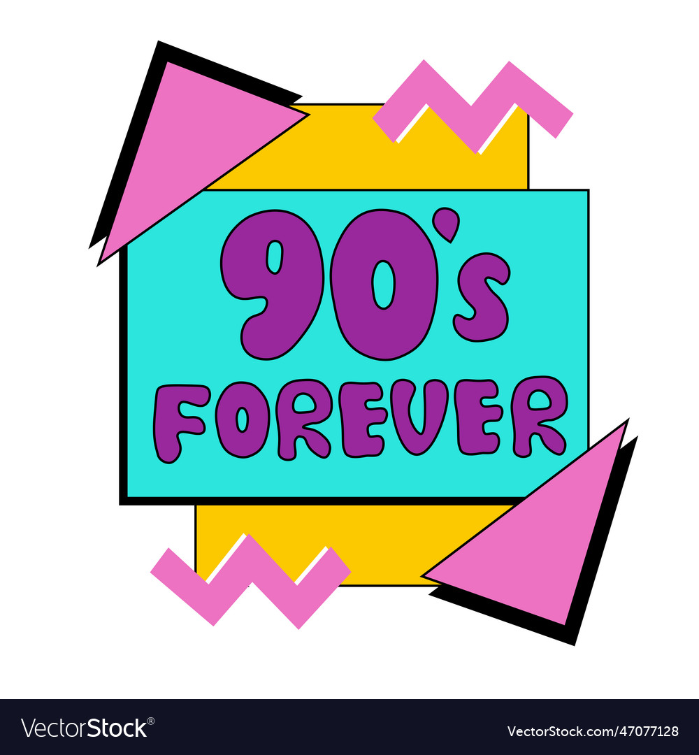 Emblemstickerlogo label of the 90s forever 90