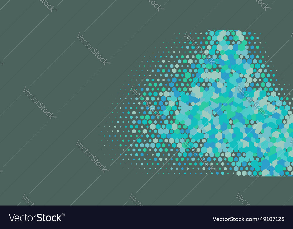 Geometric multi size hexagon with color