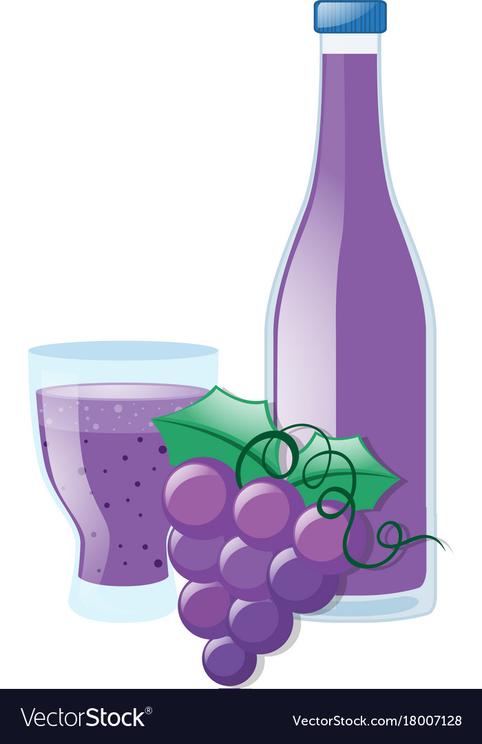 Grapes and juice in bottle