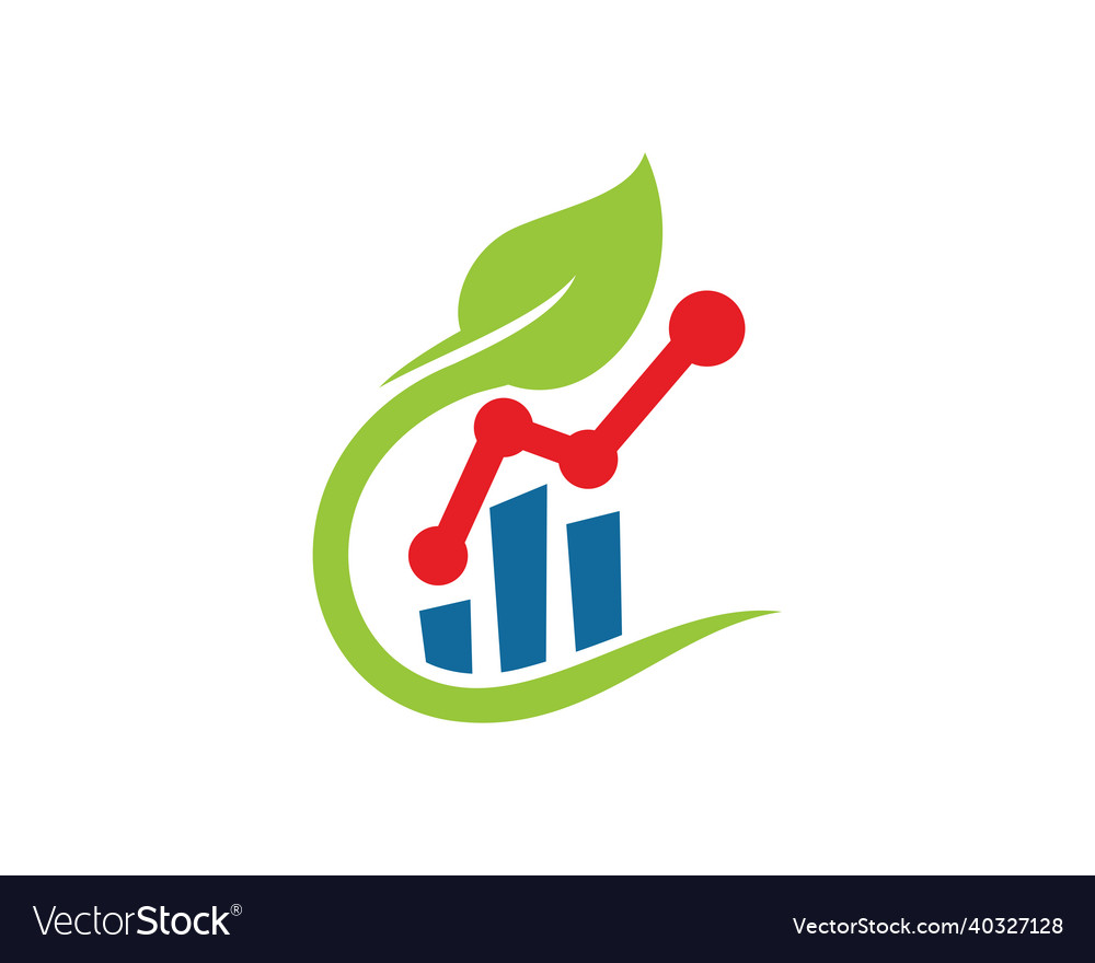 Green chart logo template design emblem Royalty Free Vector