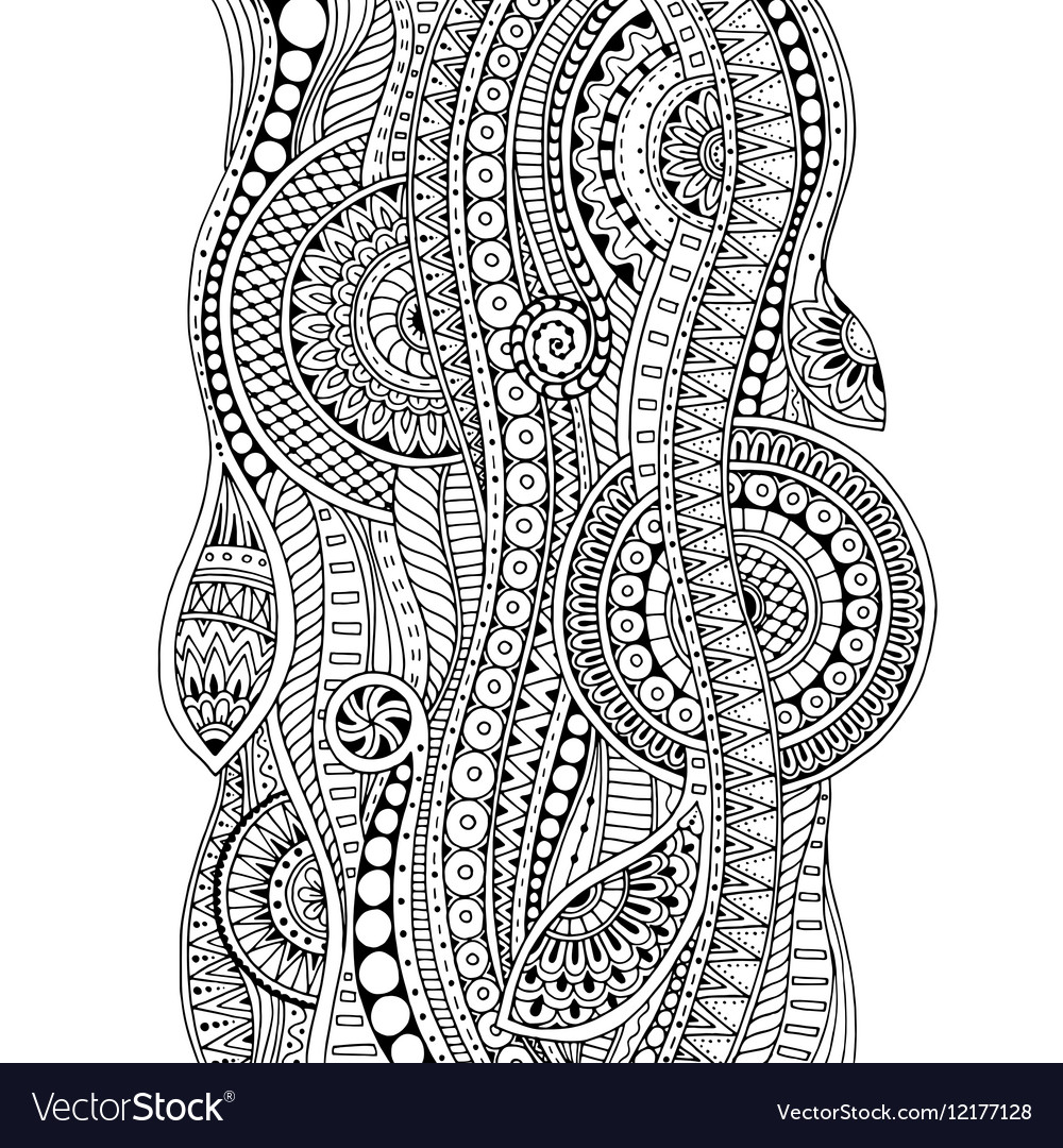 Hand drawn tribal ethnic pattern doodle