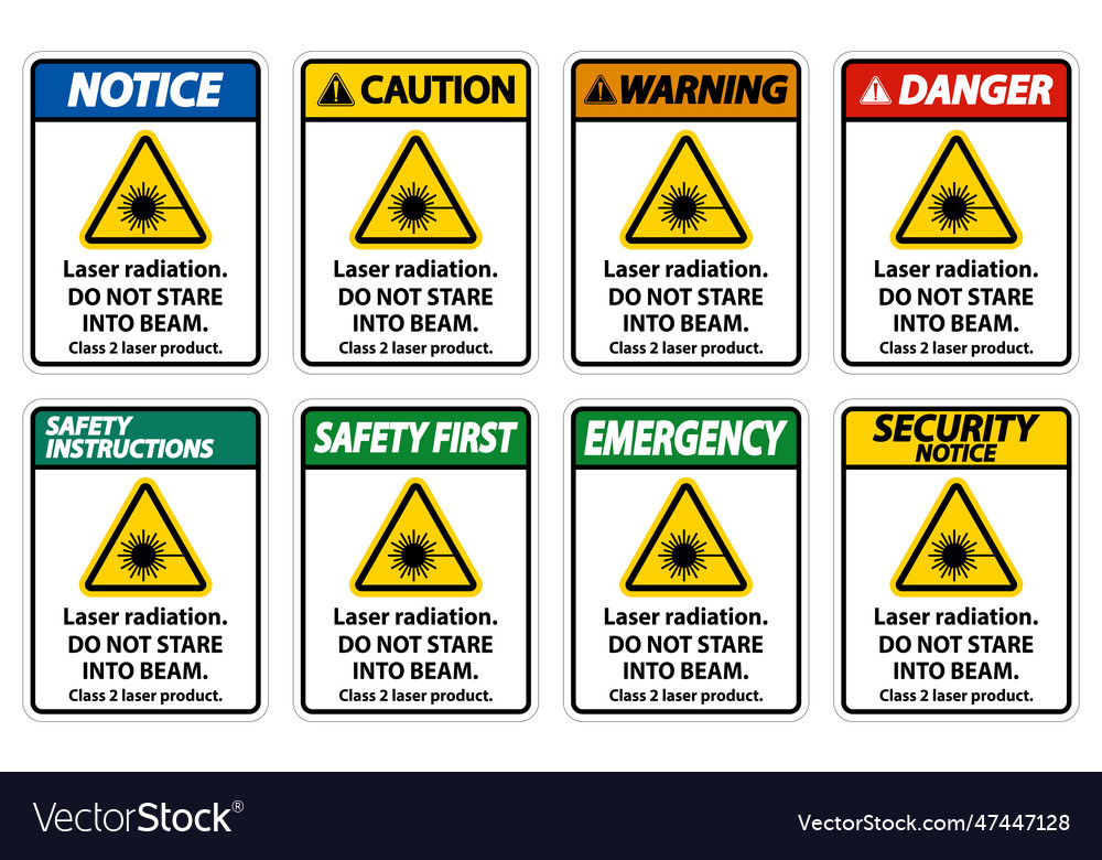 Laser radiationdo not stare into beamclass 2 Vector Image