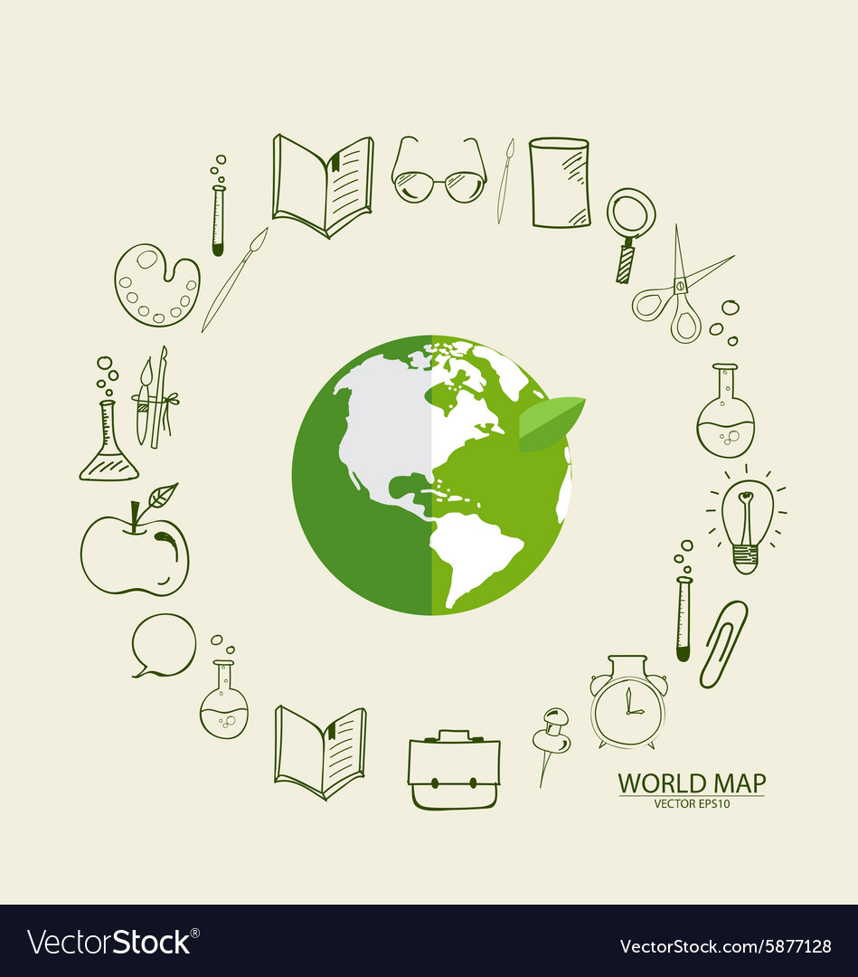 Modern globe with application icon template