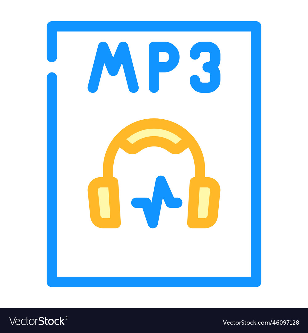 Mp3 file format document color icon