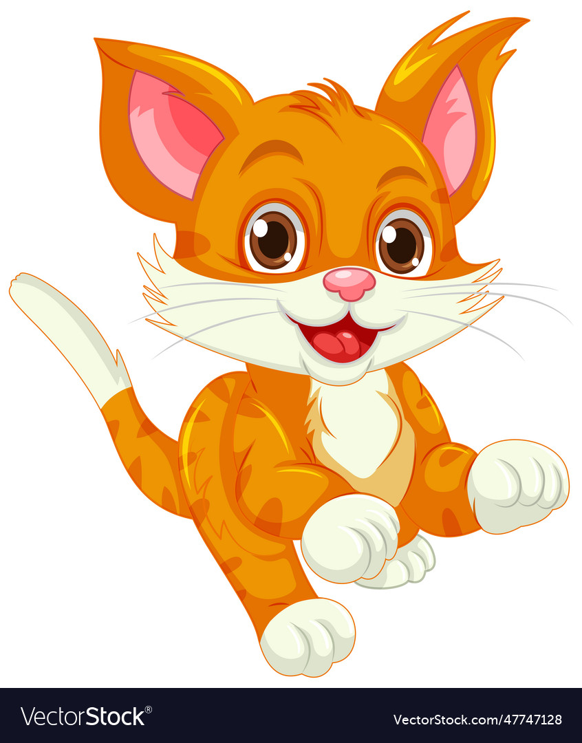 Orange cat cartoon character Royalty Free Vector Image