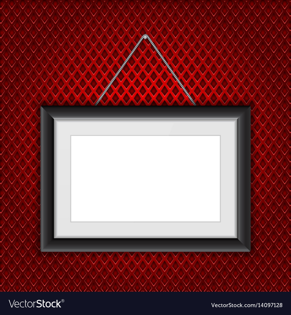 Download Photo frame hanging rectangle with black border Vector Image