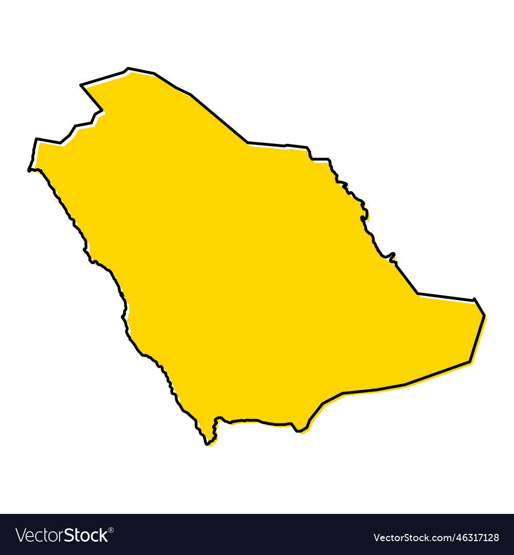 Saudi arabia high detailed map geography graphic Vector Image