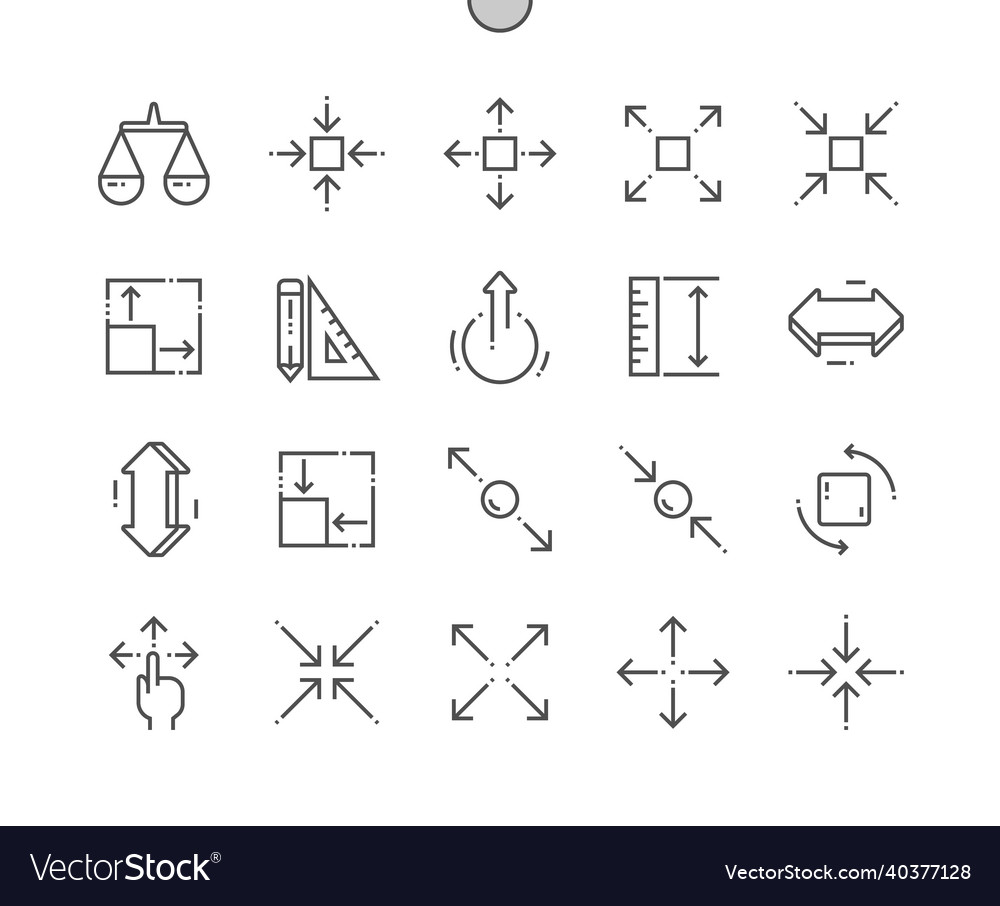 Scaling arrow measurement and pointer interface Vector Image