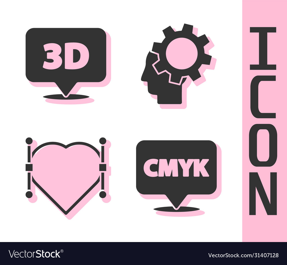 Set speech bubble with text cmyk vector image Set speech bubble with text cmyk