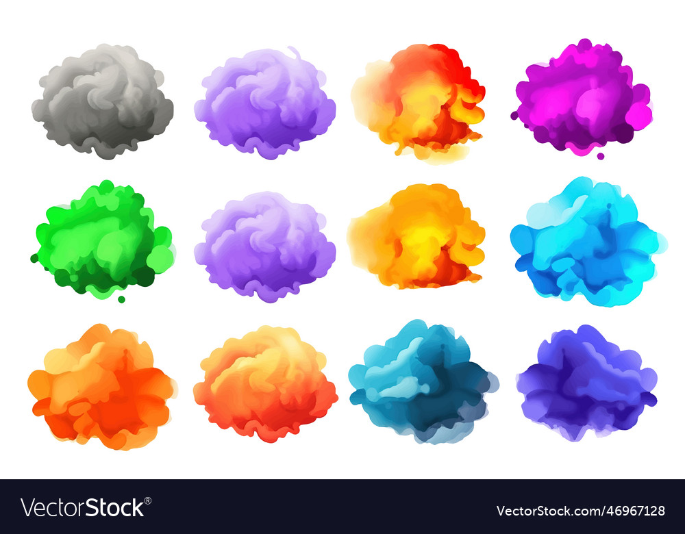 Set ui multicolored cloud vector image Set ui multicolored cloud