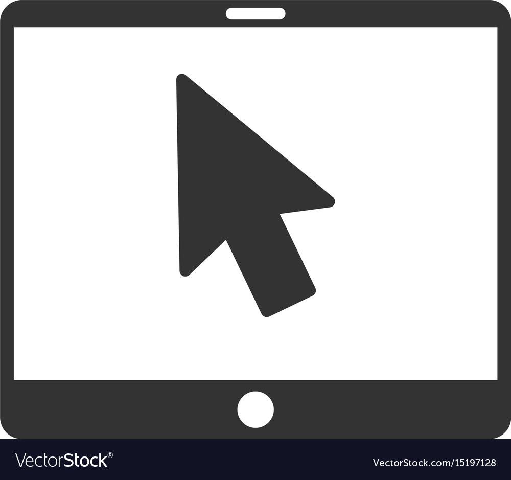 Tablet arrow pointer flat icon