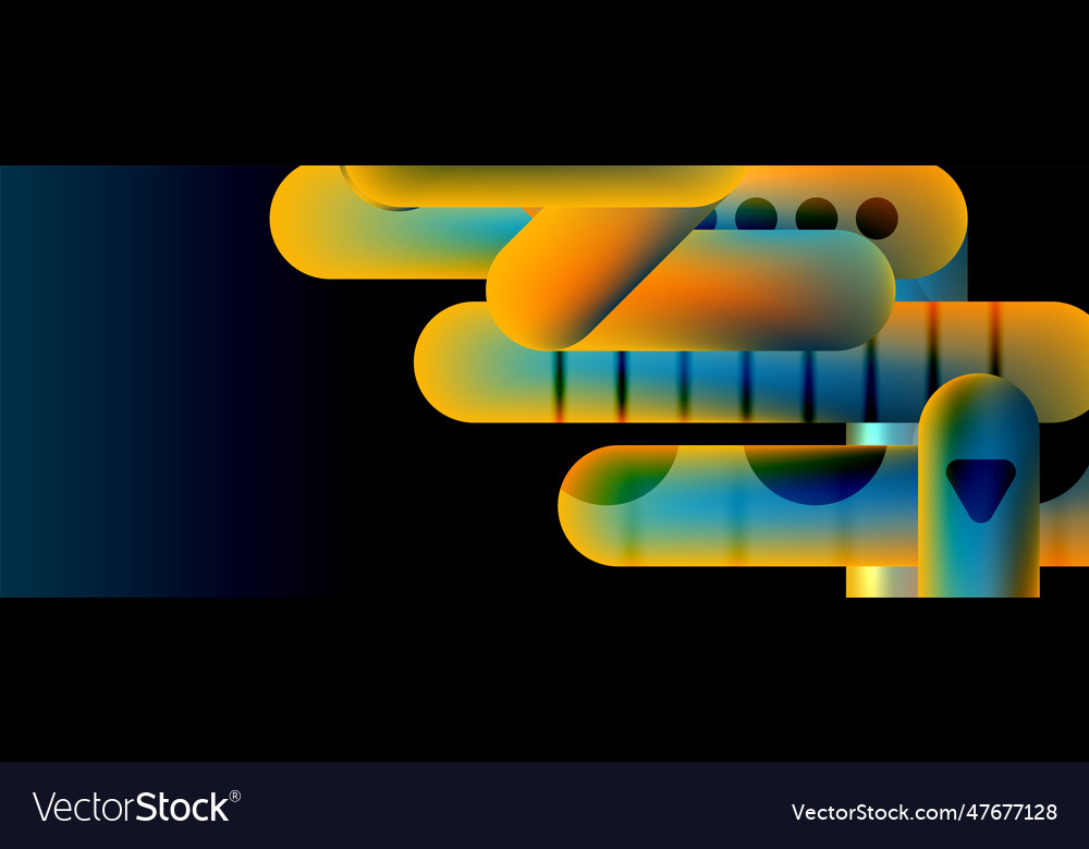 Techno round shapes lines abstract background vector image Techno round shapes lines abstract background