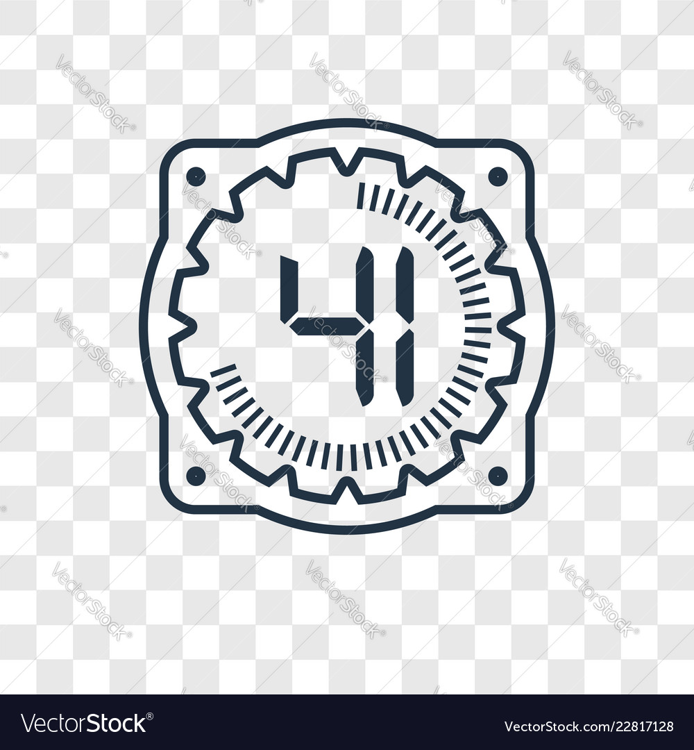Time concept linear icon isolated on transparent vector image Time concept linear icon isolated on transparent