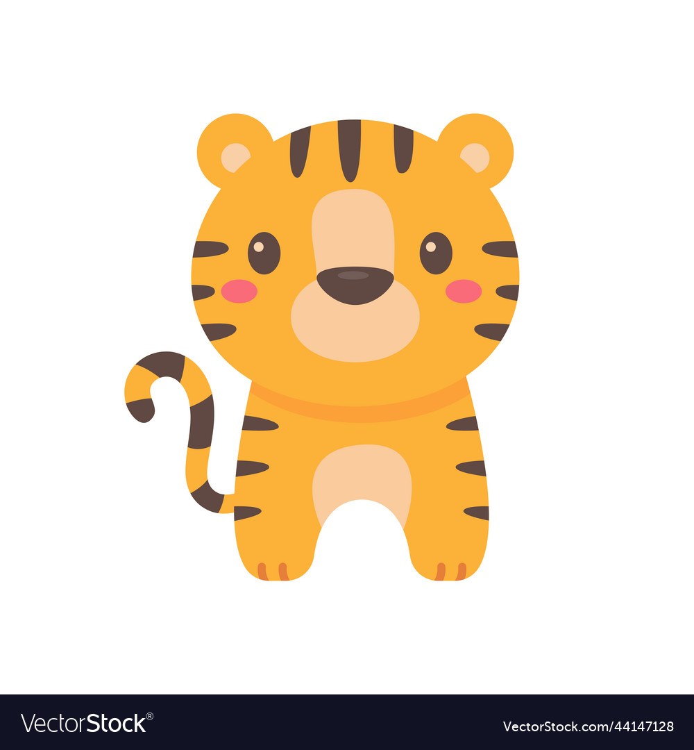 Wild animal cartoons cute tiger elements vector image Wild animal cartoons cute tiger elements