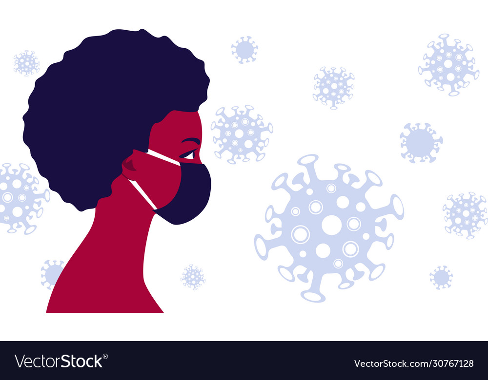Junge Frau die eine medizinische Maske trägt vector image Junge Frau die eine medizinische Maske trägt