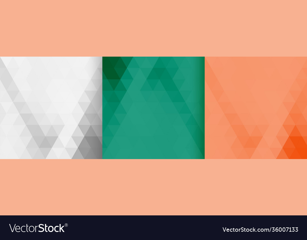 Abstract triangle shape background designs set