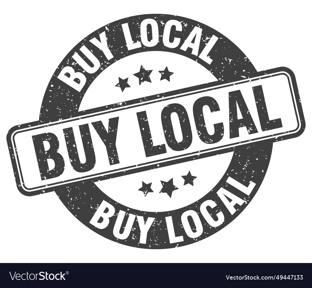 Buy local stamp label round grunge sign Royalty Free Vector