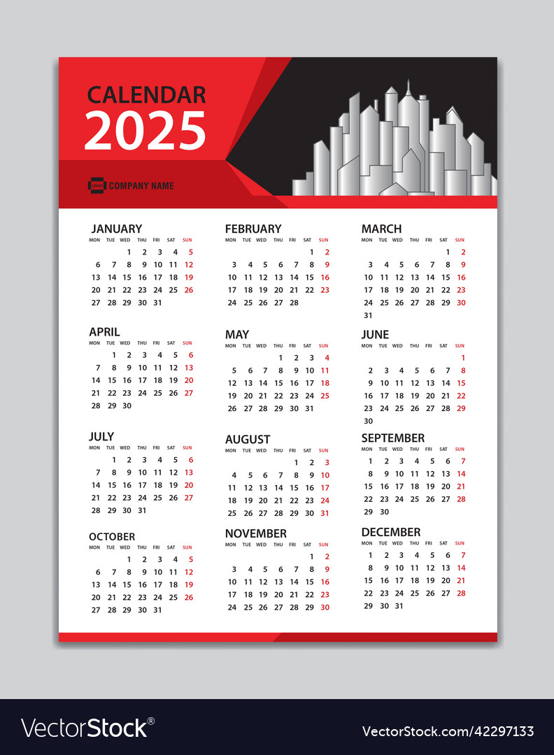 calendar-2025-template-wall-2025-year-royalty-free-vector