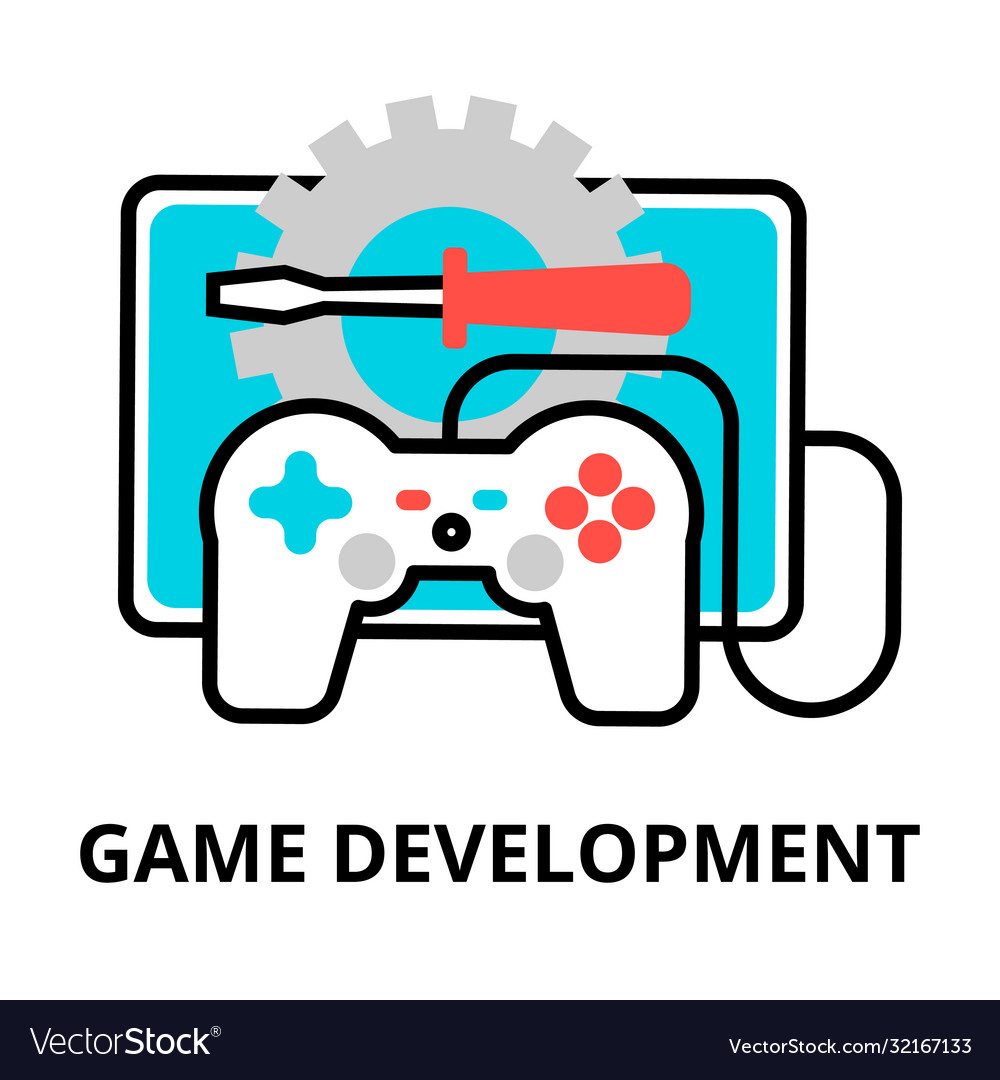 Concept game development icon vector image Concept game development icon