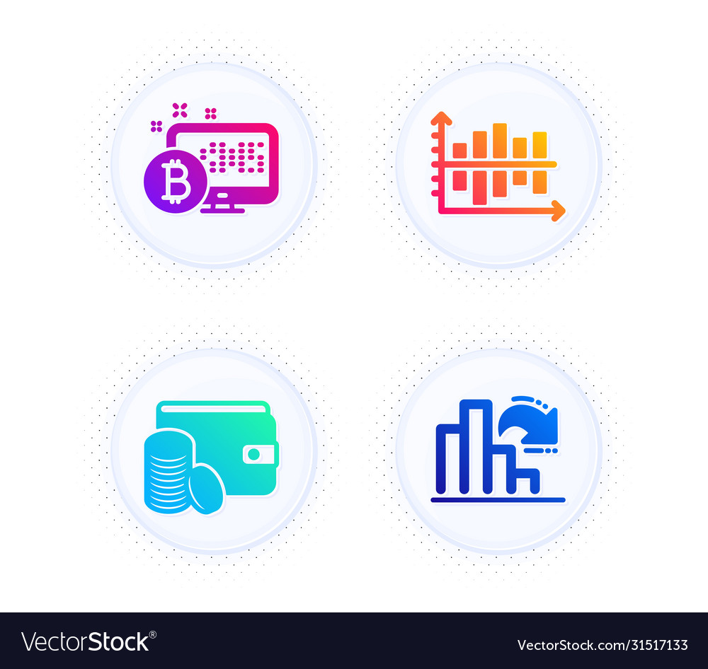 Diagram chart bitcoin system and payment method vector image Diagram chart bitcoin system and payment method