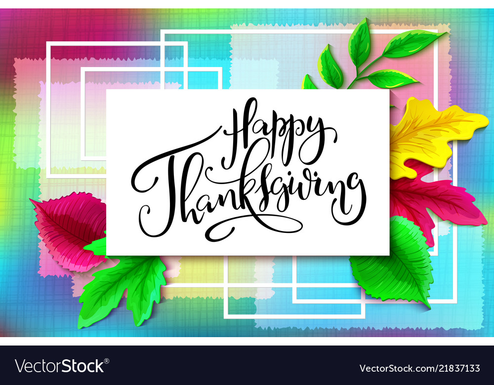 Greeting thanksgiving banner with hand