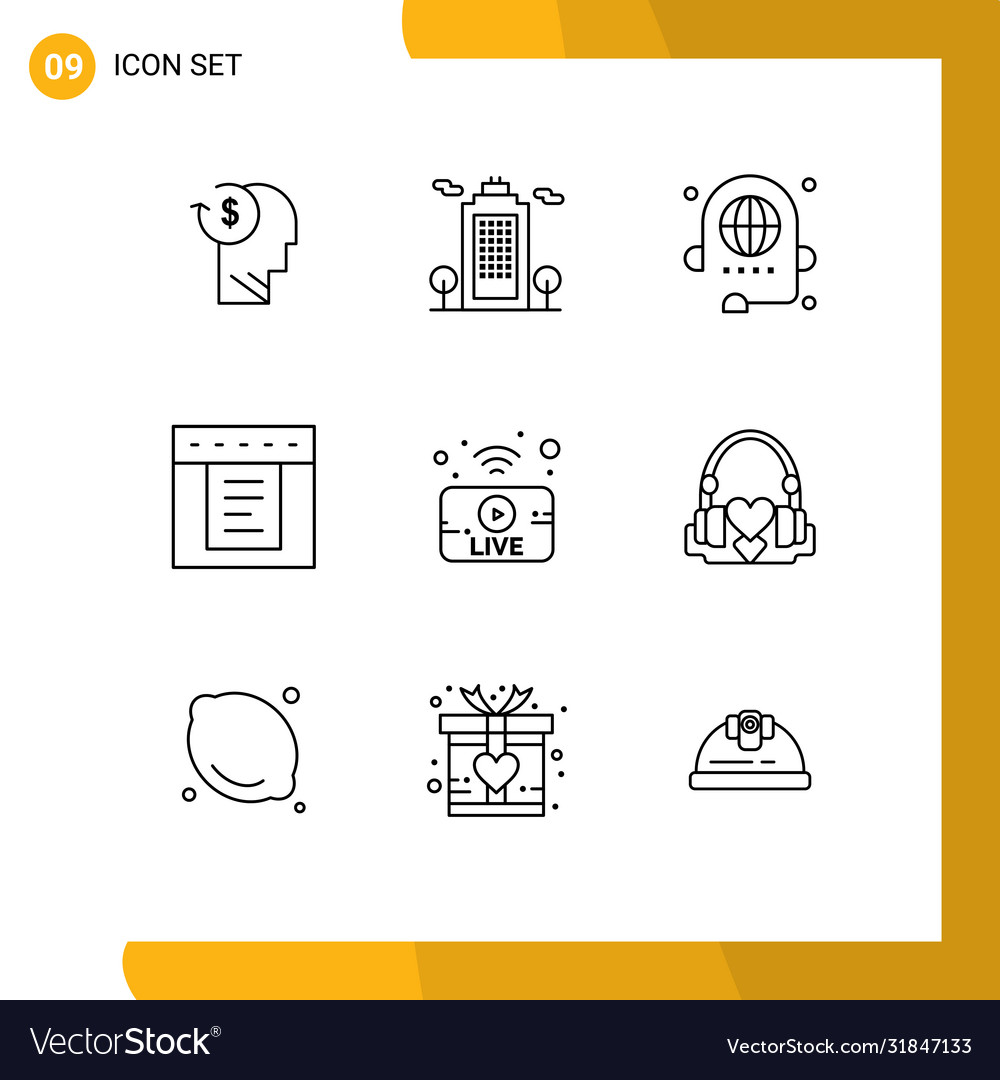 Group 9 modern outlines set for web dropdown