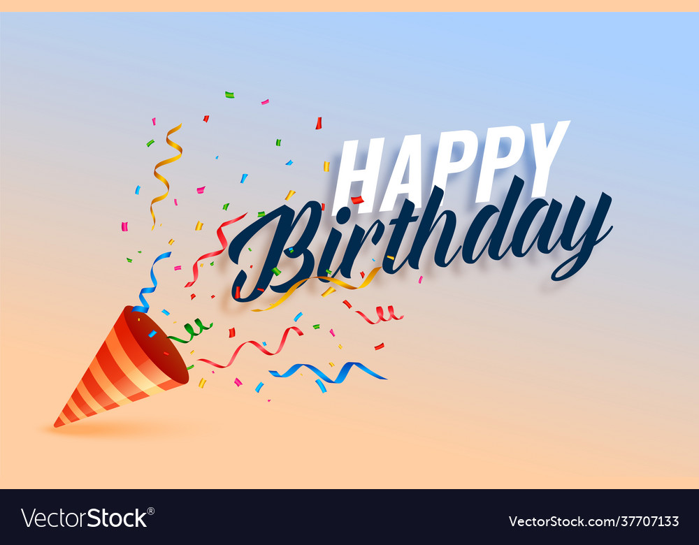 Happy birthday cap with confetti burst