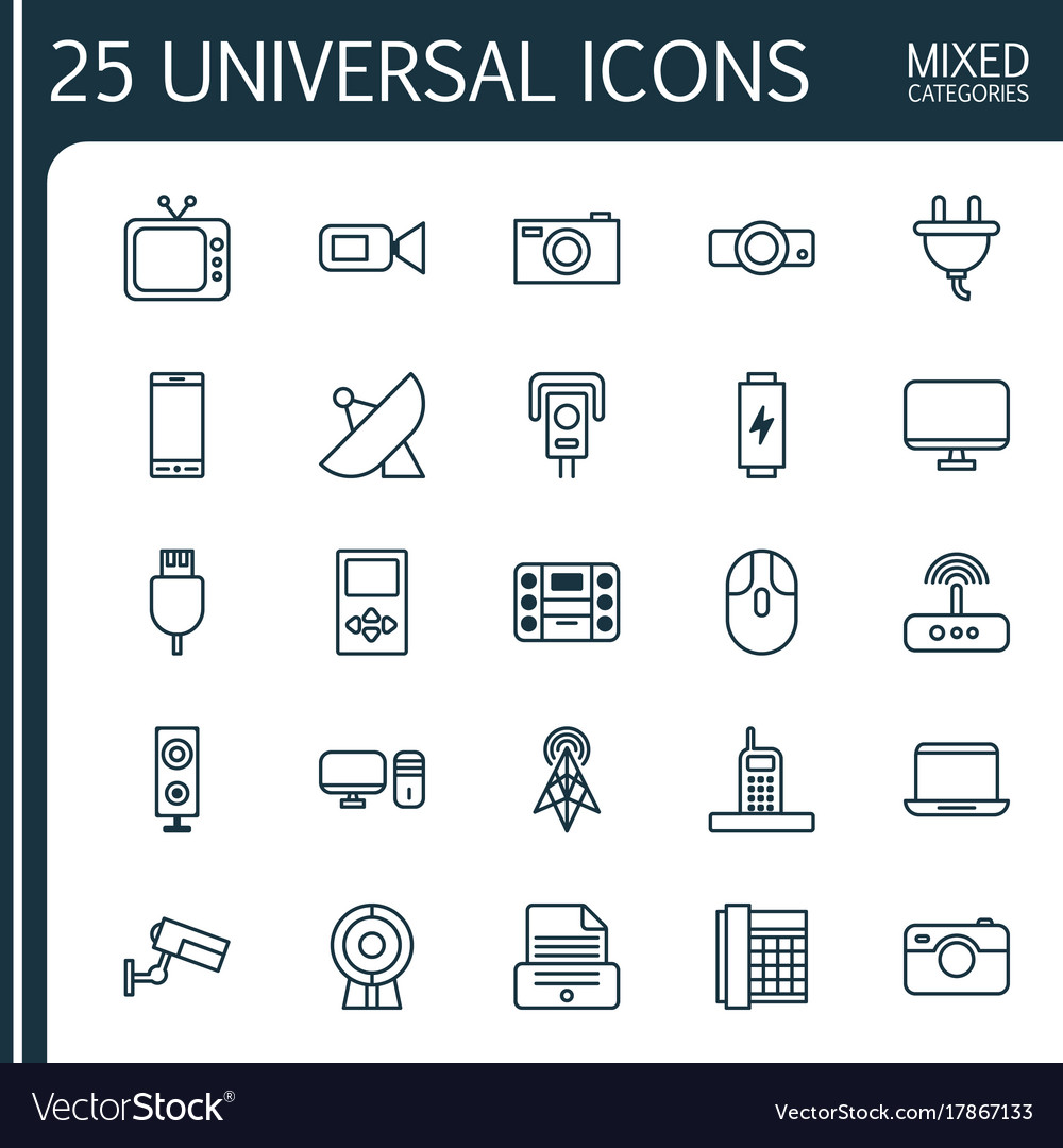 Hardware icons set collection of control device