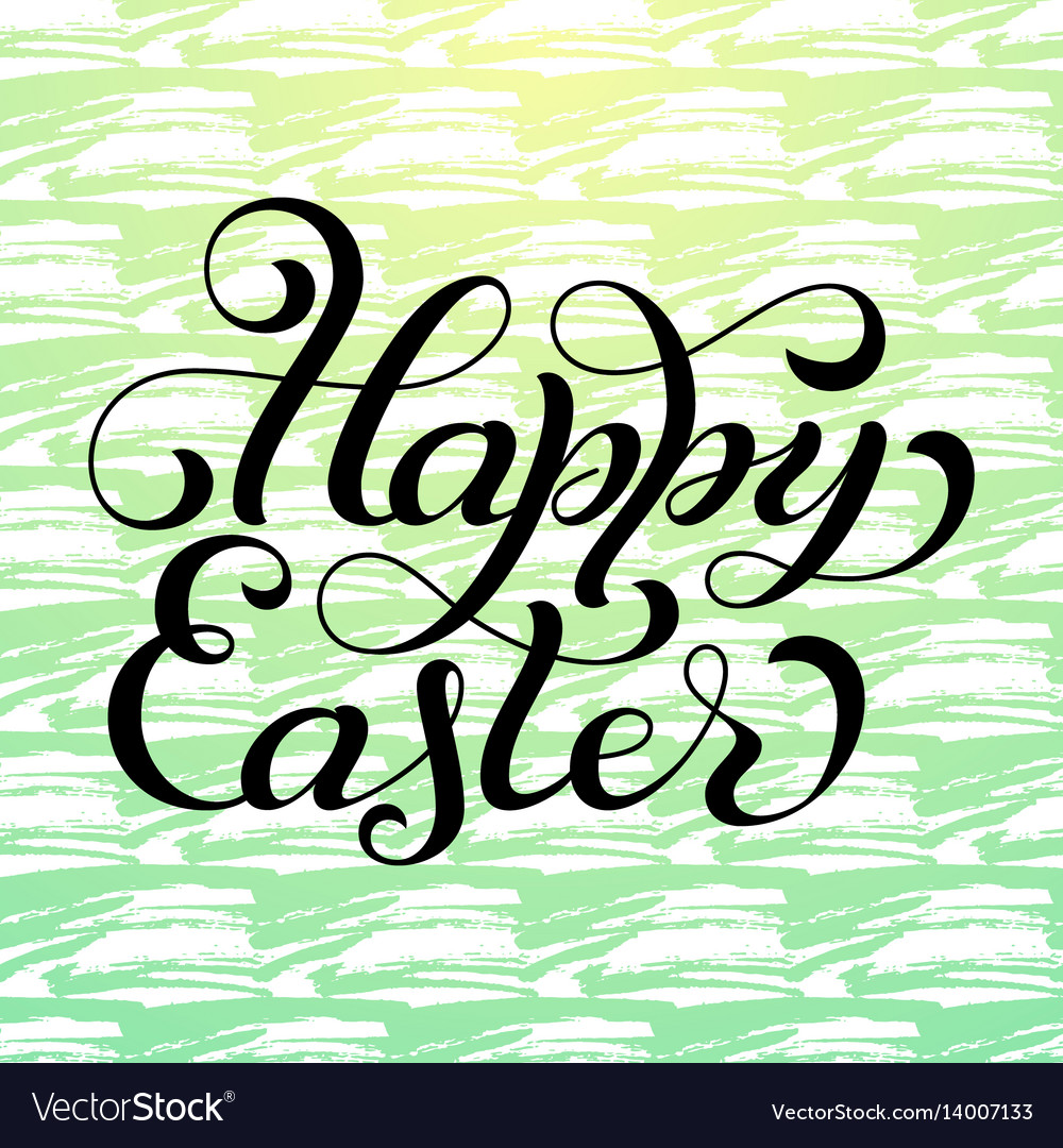 Holiday gift card with hand lettering happy easter