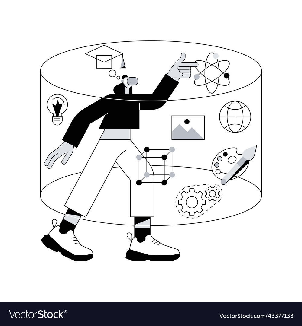 Interactive learning experience abstract concept Vector Image Interactive learning experience abstract concept