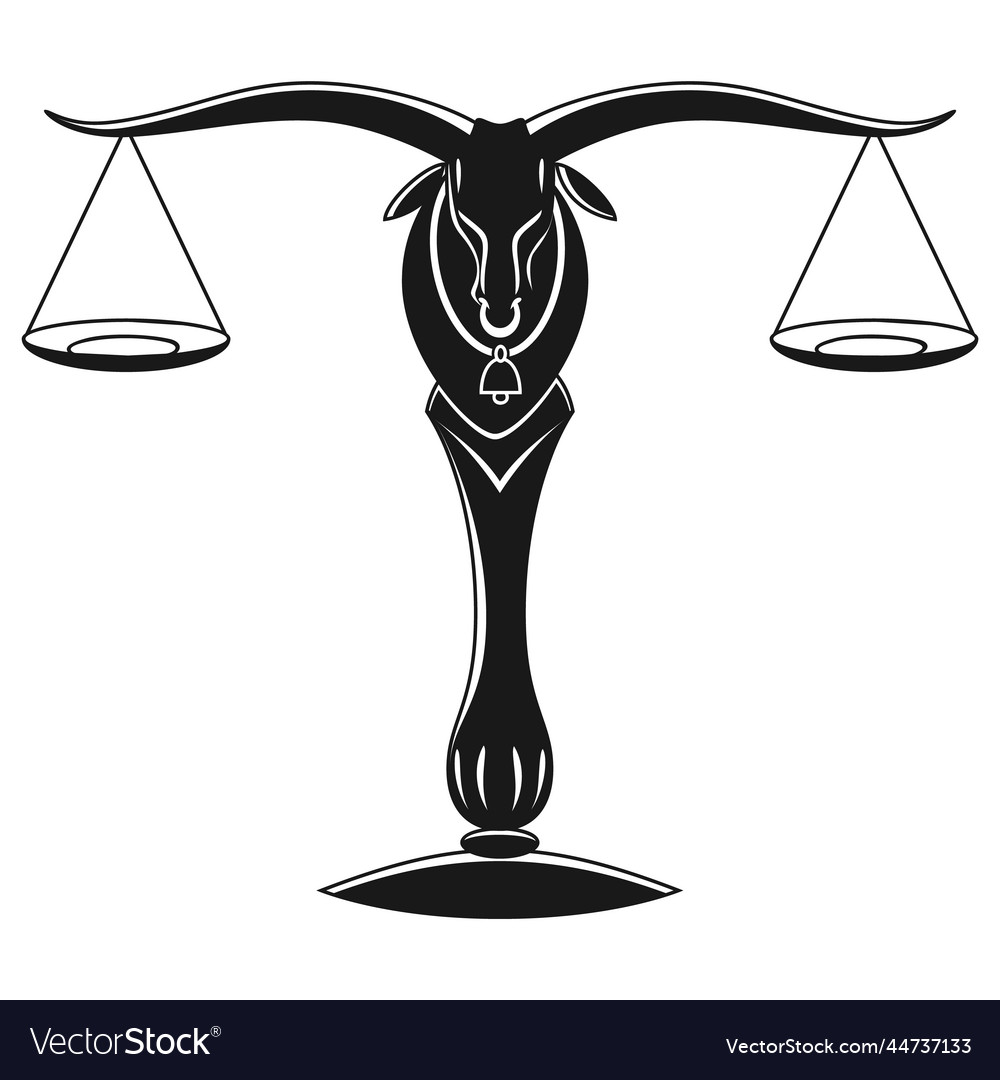 Justice scales silhouette mechanical balancing Vector Image