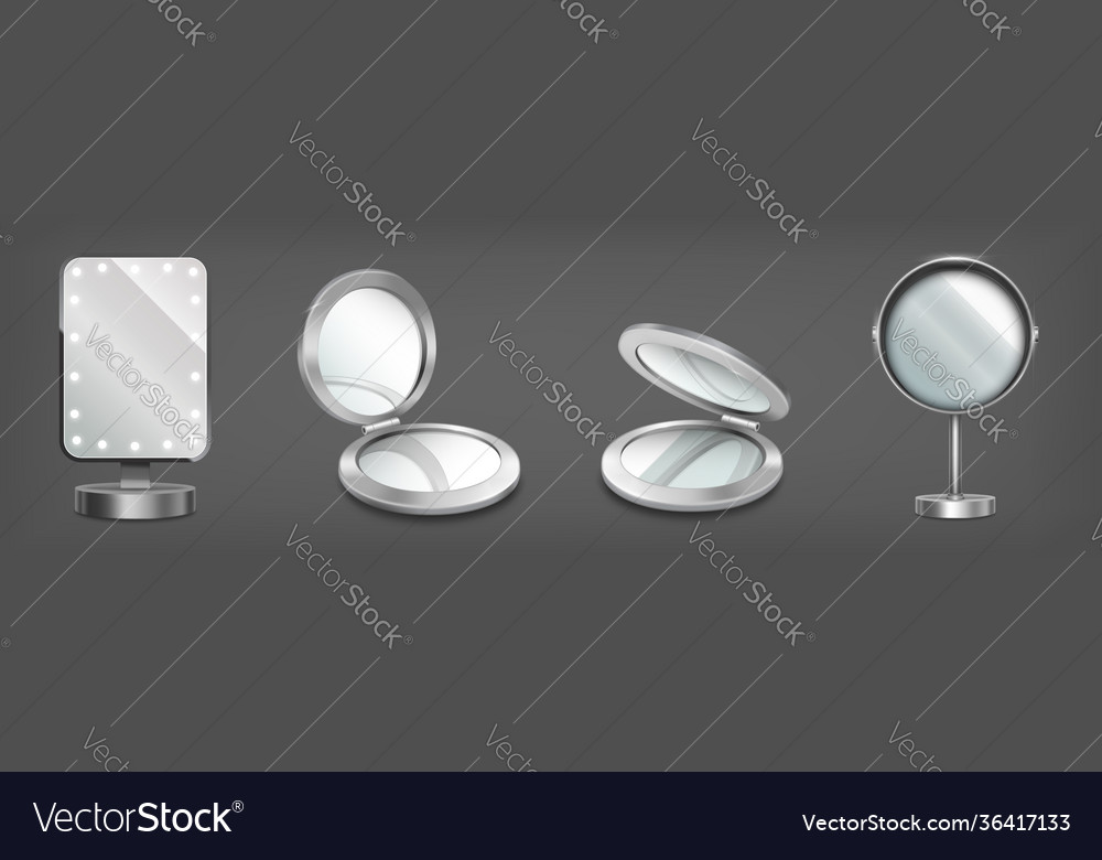Makeup table mirrors pocket cosmetic mirror vector image Makeup table mirrors pocket cosmetic mirror