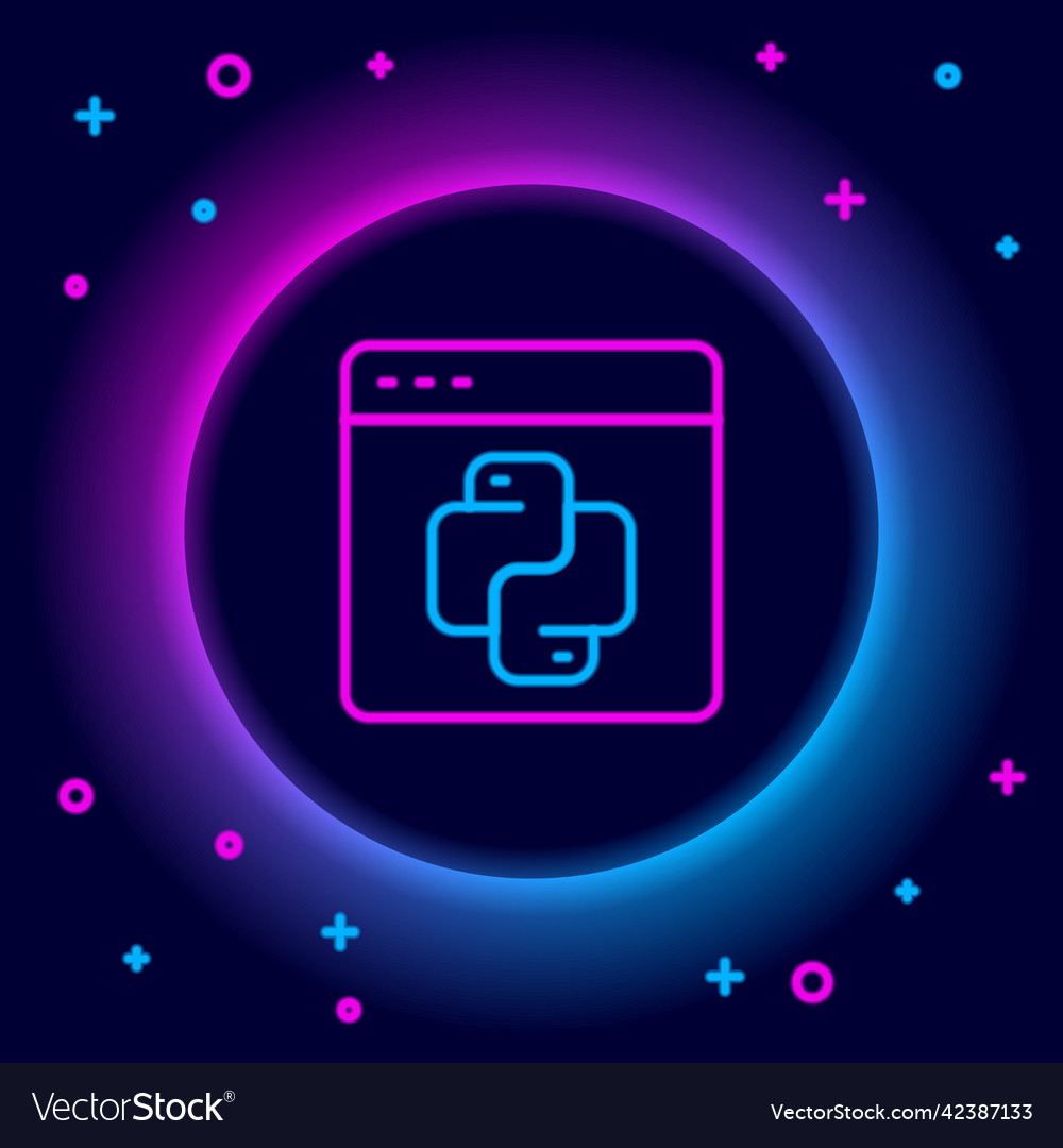 Neon Python Programming Icon