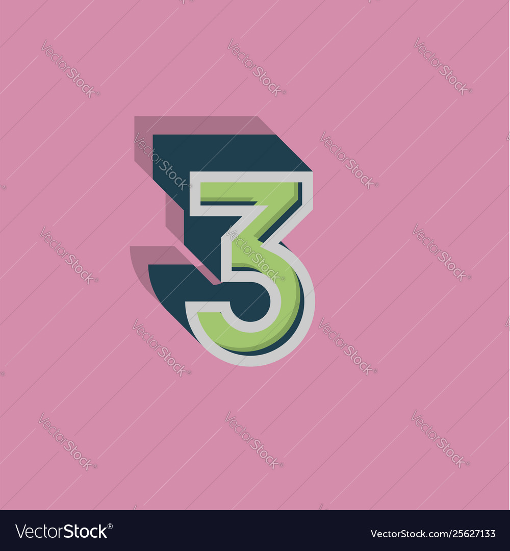 Retro 3d character from a fontset