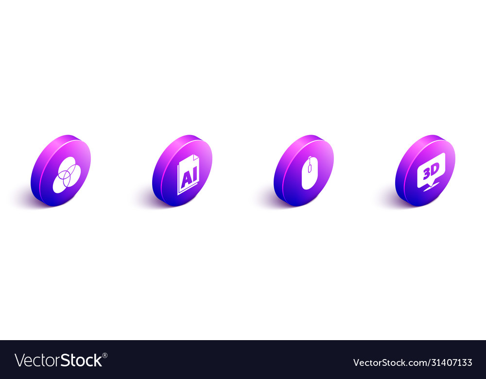 Set isometric rgb and cmyk color mixing ai file