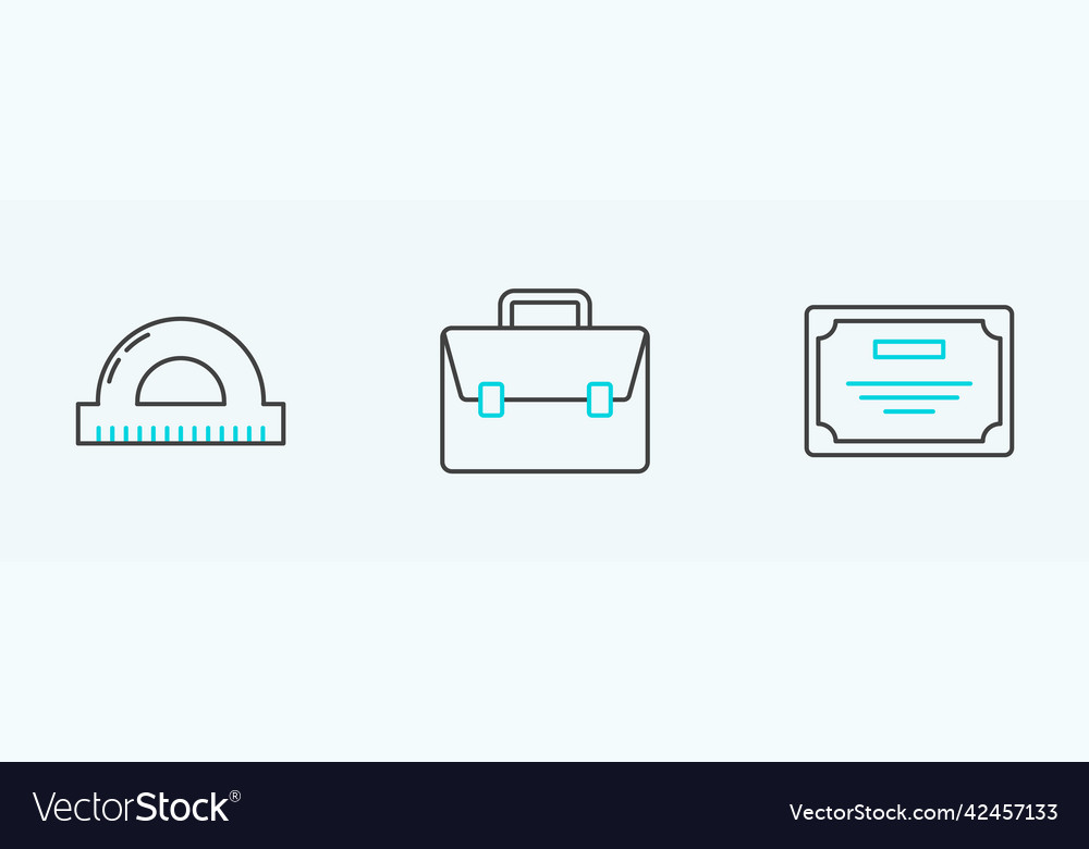 Set line certificate template protractor grid vector image Set line certificate template protractor grid