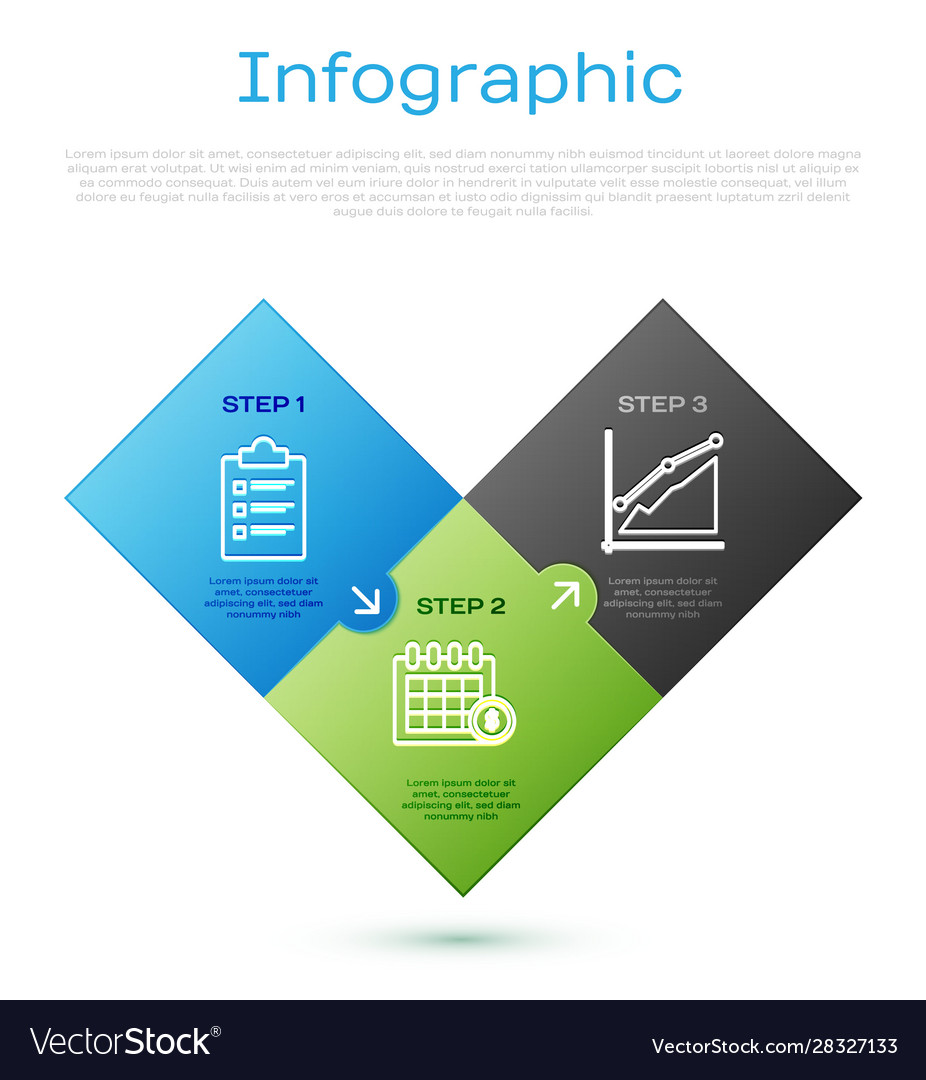 Set line clipboard with checklist pie chart vector image Set line clipboard with checklist pie chart