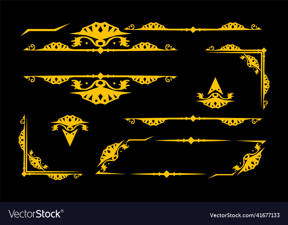 Set of ornamental decorative art design
