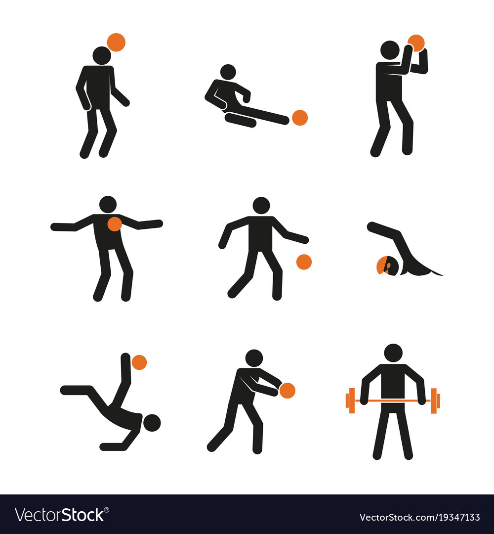 Simple sport activity abstract symbol graphic set