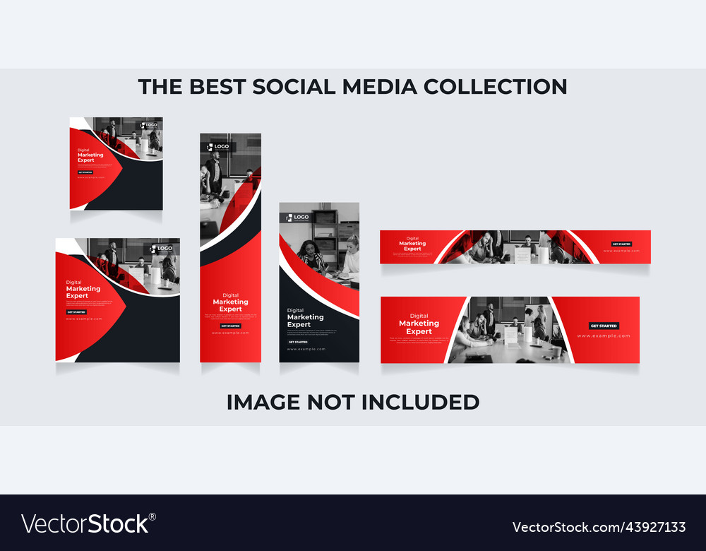 Social media template design set layout Royalty Free Vector