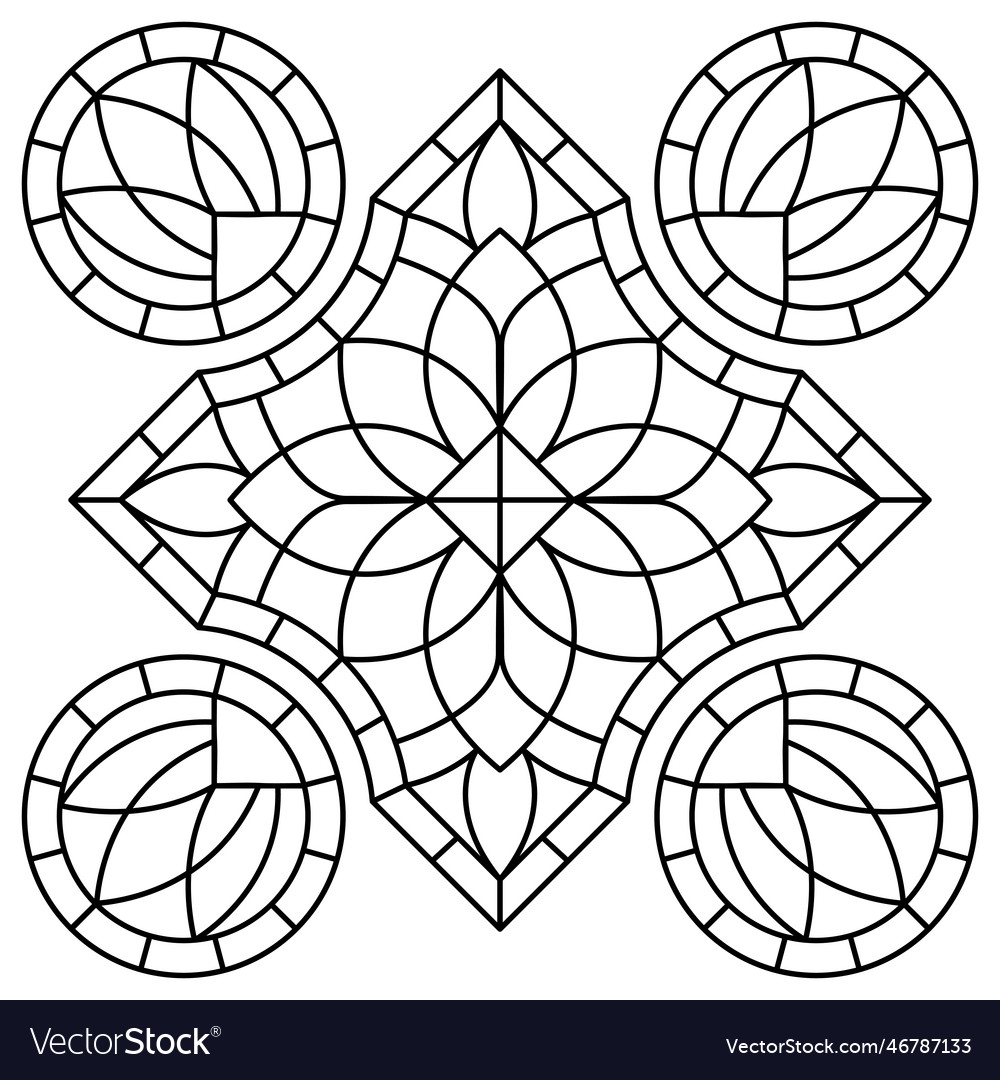Stained-glass window in gothic style medieval