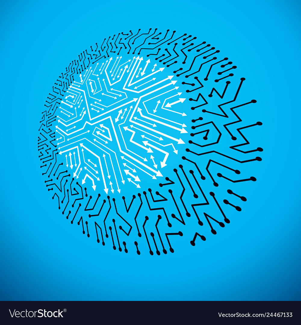 Technology cpu design with circular Vector Image Technology cpu design with circular