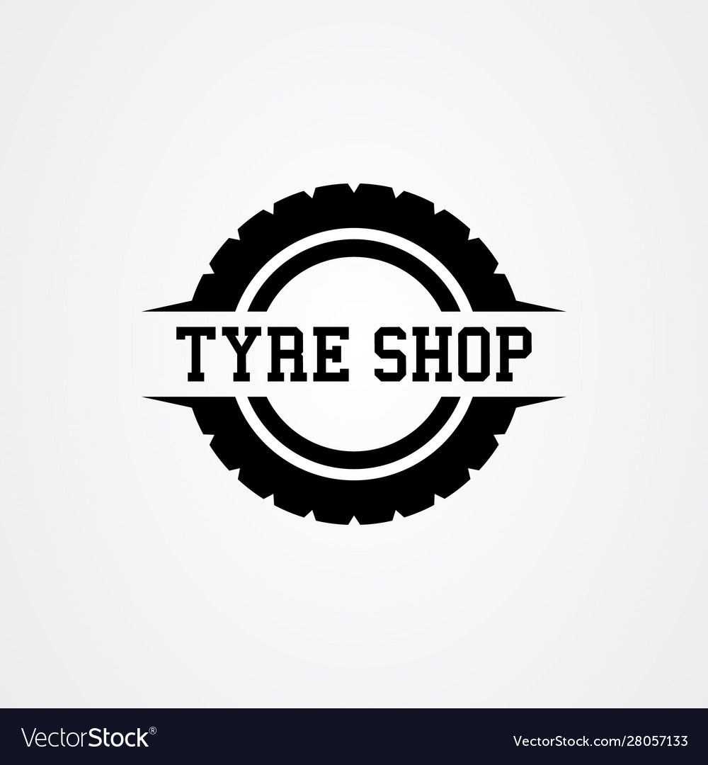 Tire shop logo template icon Vector Image Tire shop logo template icon